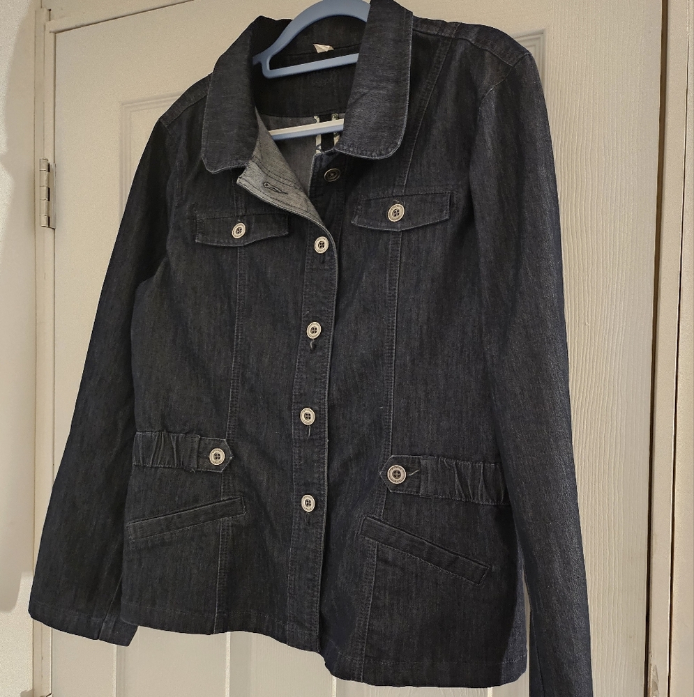 Riders Copper Women's Denim Jean Jacket XL Blue Dark Wash